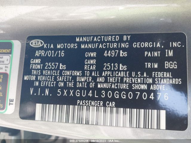 5XXGU4L30GG070476 KIA OPTIMA EX