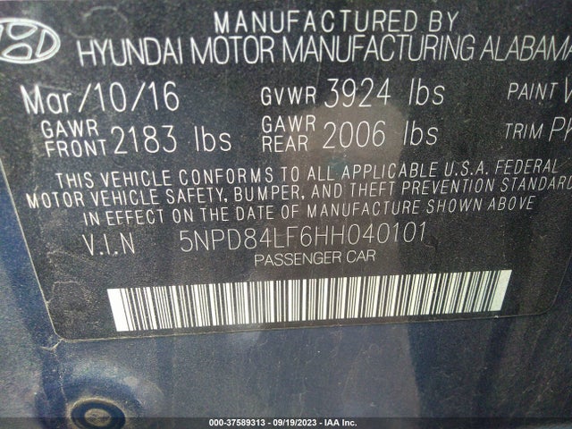 Hyundai ELANTRA SE 2017 5NPD84LF6HH040101 Image 9