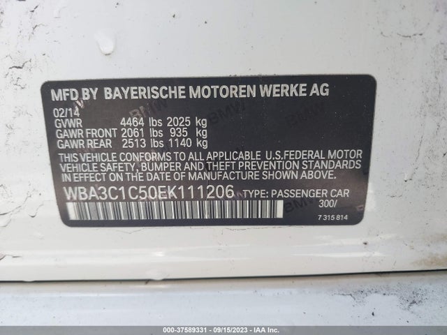 BMW 3 Series 328i 2014 WBA3C1C50EK111206 Image 9