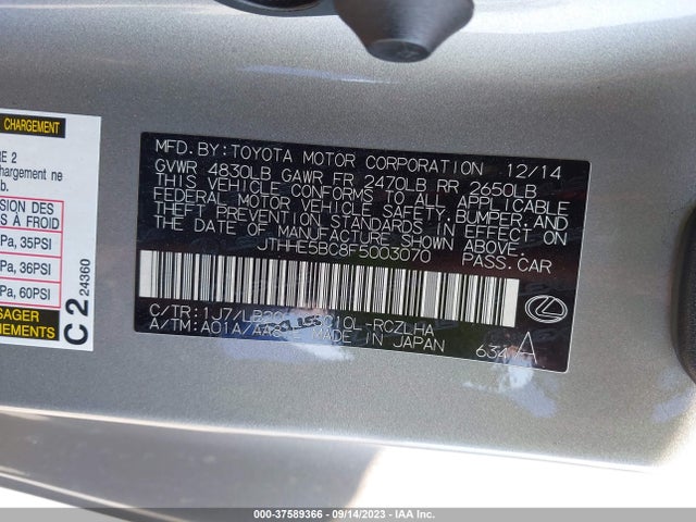 JTHHE5BC8F5003070 Lexus RC 350