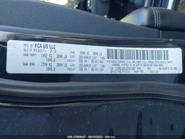 1C4RDJDG1GC341067 Dodge DURANGO LIMITED