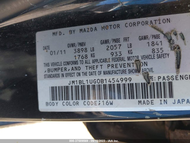2011 MAZDA MAZDA3 JM1BL1UG0B1454999 Photo 8