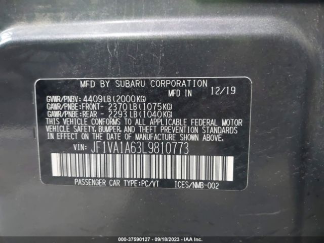 JF1VA1A63L9810773 Subaru WRX