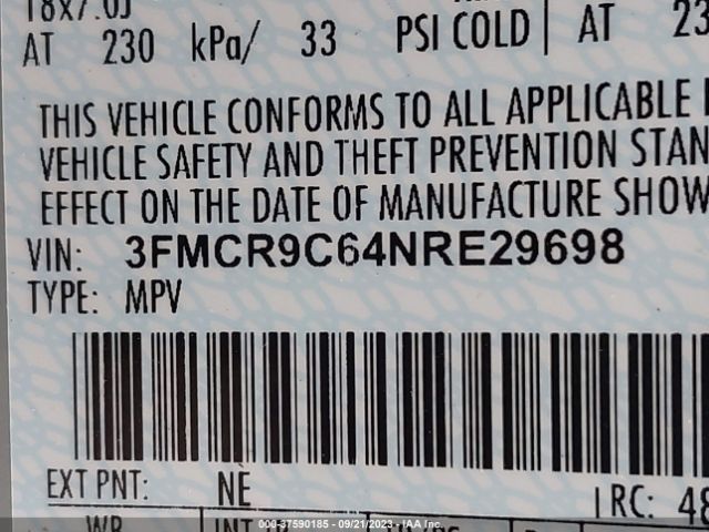 3FMCR9C64NRE29698 Ford Bronco Sport Outer Banks