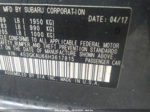 4S3GKAU66H3617815 Subaru Impreza Limited