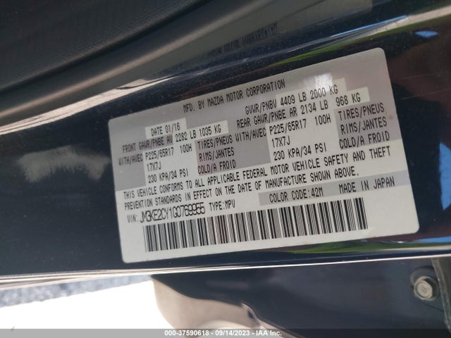 Mazda Cx-5 Touring 2016 JM3KE2CY1G0769955 Image 9