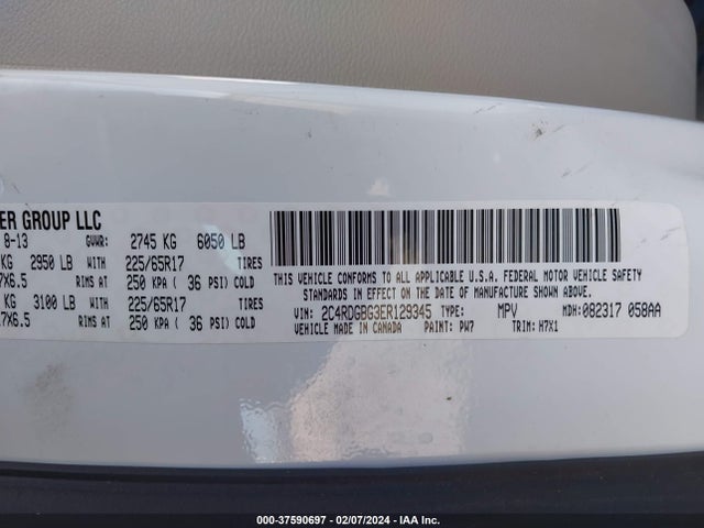 Dodge Grand Caravan Avp/se 2014 2C4RDGBG3ER129345 Image 9