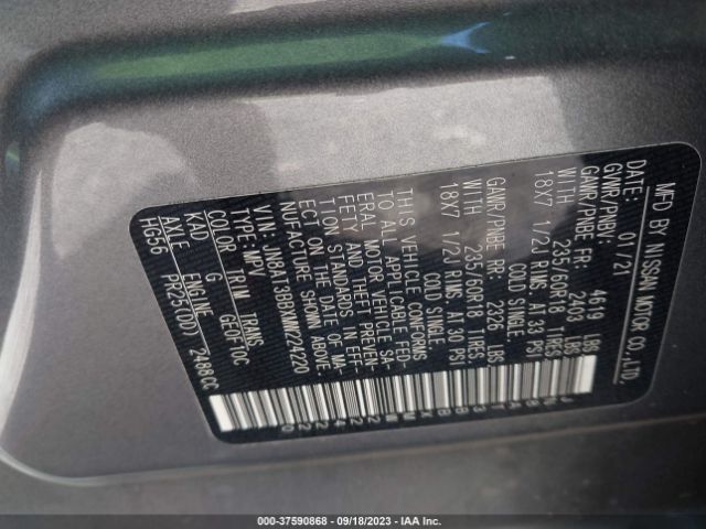 JN8AT3BBXMW224220 Nissan ROGUE SV