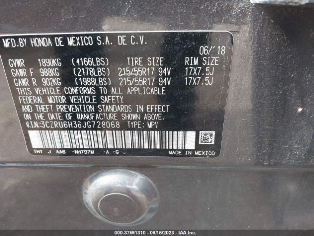 3CZRU6H36JG728068 Honda HR-V LX