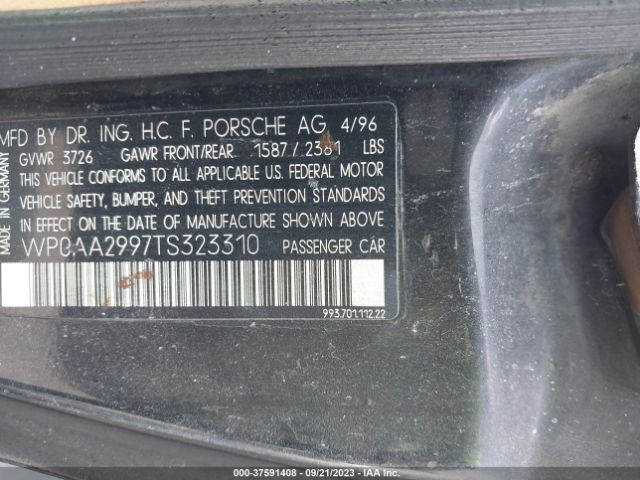 1996 PORSCHE 911 WP0AA2997TS323310 Photo 8