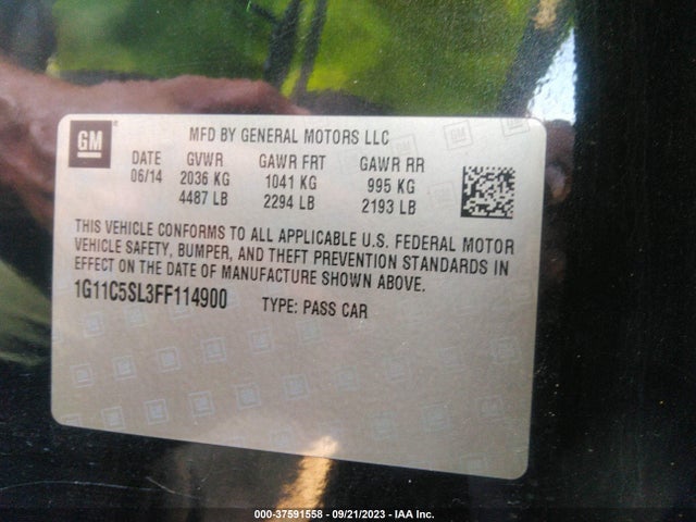 Chevrolet MALIBU LT 2015 1G11C5SL3FF114900 Image 9