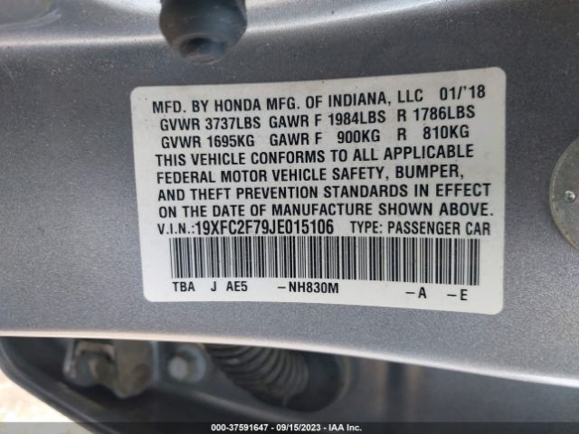19XFC2F79JE015106 Honda Civic Sedan Ex