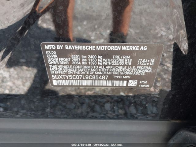 5UXTY5C07L9C85487 BMW X3 Xdrive30i