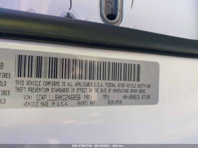 1C4PJLLB0KD246858 Jeep Cherokee Latitude Plus