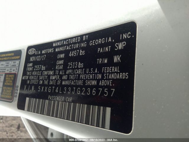 5XXGT4L33JG236757 KIA Optima S
