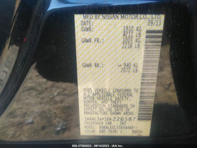 1N4AL3AP1EN226587 Nissan Altima 2.5 Sl