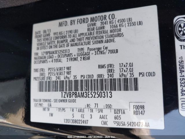 1ZVBP8AM3E5250313 Ford Mustang V6
