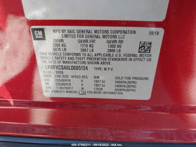 LRBFXCSA0LD085124 Buick Envision Essence