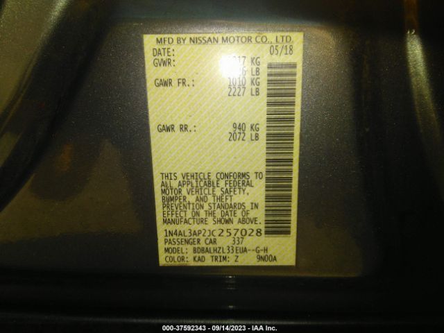 1N4AL3AP2JC257028 Nissan Altima 2.5 Sr