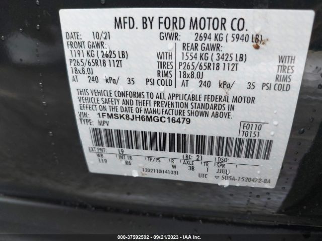 1FMSK8JH6MGC16479 Ford Explorer Timberline
