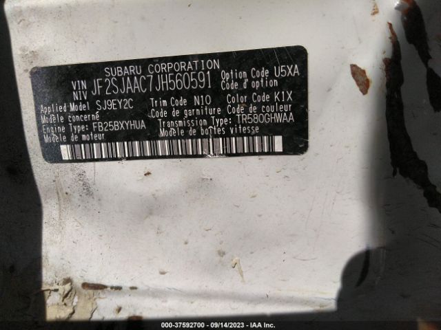 JF2SJAAC7JH560591 Subaru Forester