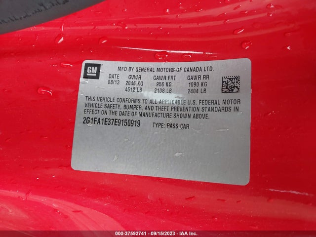 Chevrolet CAMARO LS 2014 2G1FA1E37E9150919 Image 9