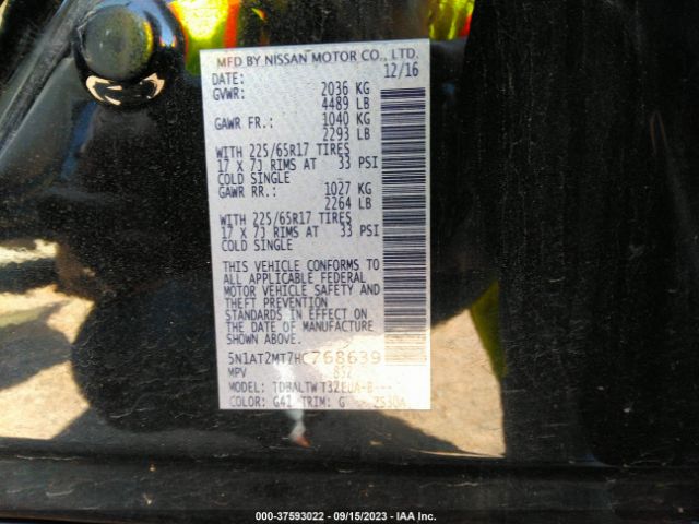 5N1AT2MT7HC768639 Nissan ROGUE SV