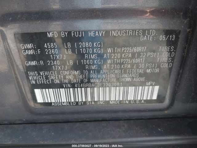 4S4BRBAC3E3203081 Subaru Outback 2.5i