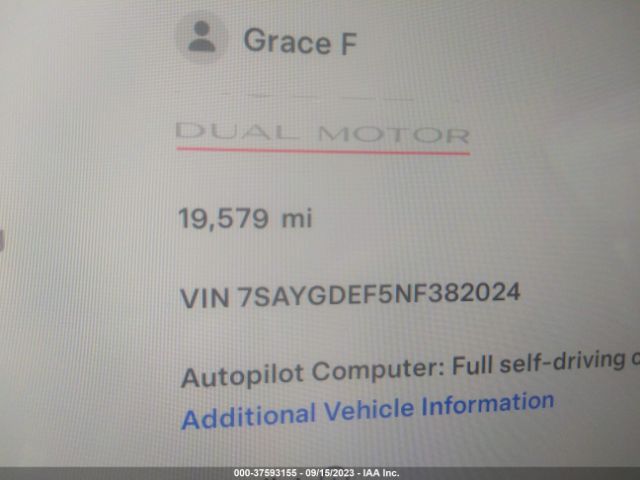 7SAYGDEF5NF382024 Tesla Model Y Performance