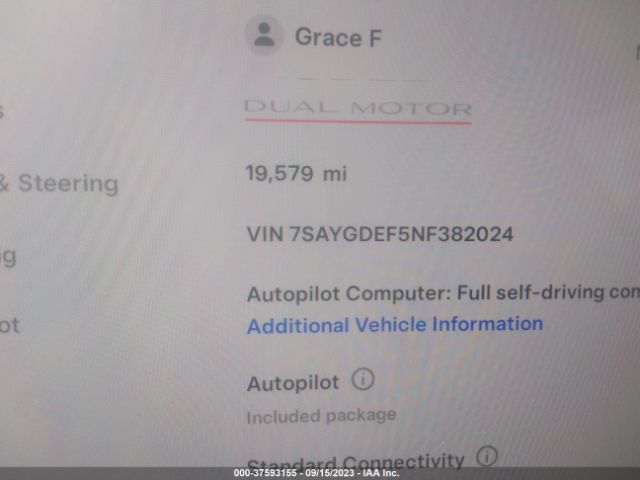 7SAYGDEF5NF382024 Tesla Model Y Performance