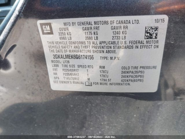 2GKALMEK6G6174156 GMC Terrain Sle