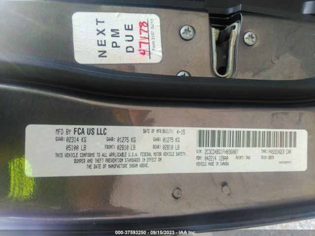 2C3CDXBG1FH836087 Dodge Charger Se