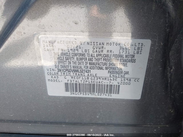 Nissan Kicks Sr Xtronic Cvt 2021 3N1CP5DV9ML527431 Image 9