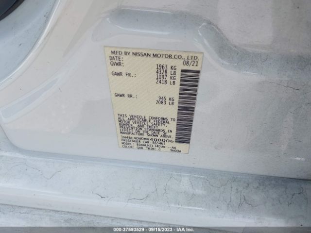 1N4BL4DV0MN400006 Nissan Altima 2.5 Sv