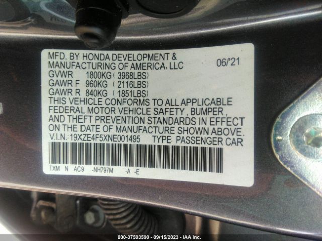 19XZE4F5XNE001495 Honda INSIGHT EX