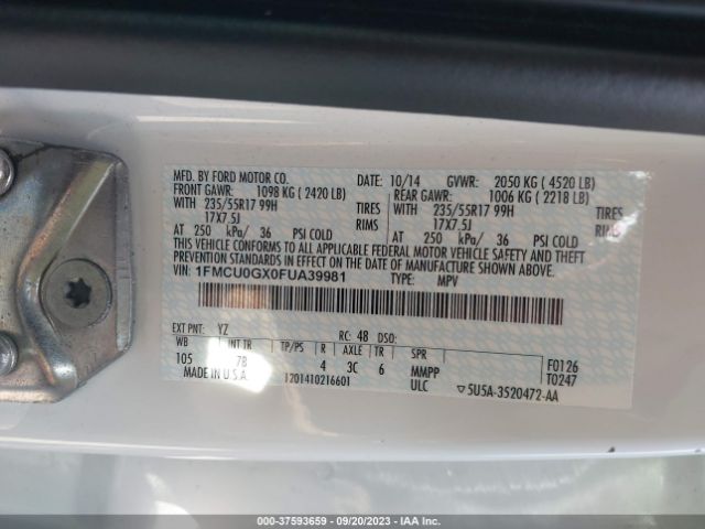 1FMCU0GX0FUA39981 Ford ESCAPE SE