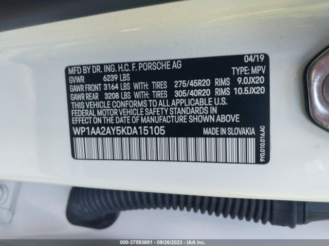 WP1AA2AY5KDA15105 Porsche Cayenne