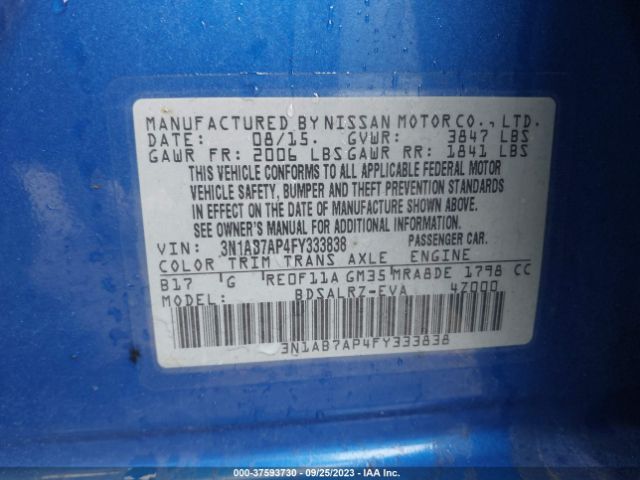 3N1AB7AP4FY333838 Nissan SENTRA SR
