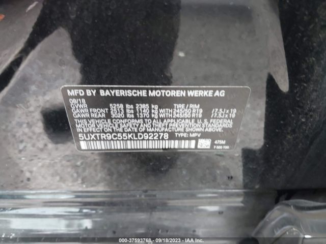 5UXTR9C55KLD92278 BMW X3 Xdrive30i