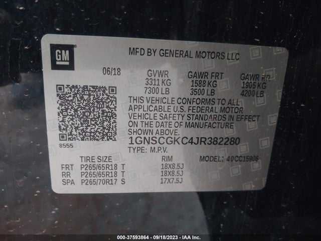 Chevrolet Suburban Ls 2018 1GNSCGKC4JR382280 Image 9