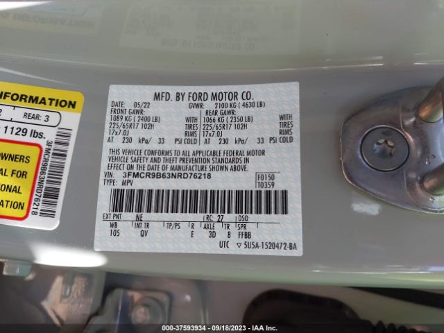 3FMCR9B63NRD76218 Ford Bronco Sport Big Bend
