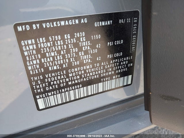WVGTMPE21NP056060 Volkswagen ID.4 PRO S