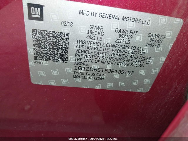 Chevrolet MALIBU LT 2018 1G1ZD5ST5JF185797 Image 9