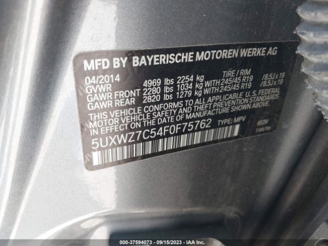 5UXWZ7C54F0F75762 BMW X3 Sdrive28i