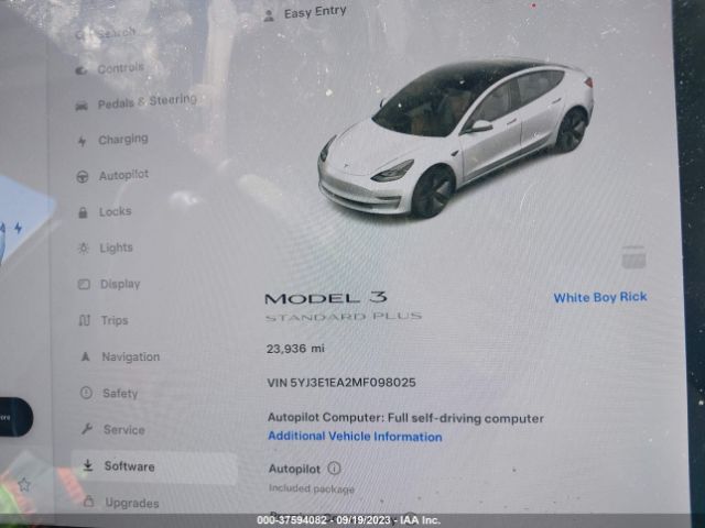 5YJ3E1EA2MF098025 Tesla Model 3 Standard Range Plus