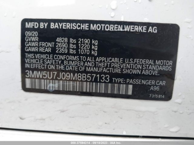 3MW5U7J09M8B57133 BMW 3 Series M340i