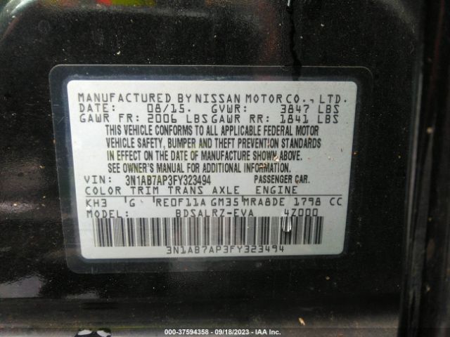 3N1AB7AP3FY323494 Nissan SENTRA SR