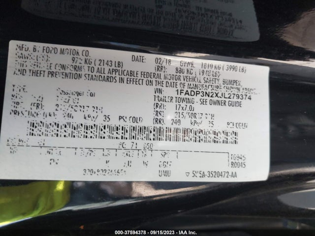 Ford Focus Titanium 2018 1FADP3N2XJL279374 Image 9