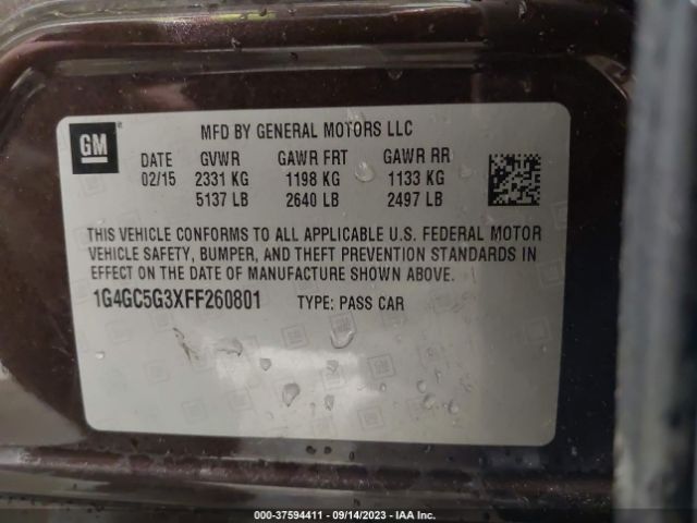 1G4GC5G3XFF260801 Buick Lacrosse Leather