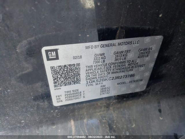 1GKS2BKC2JR273786 GMC YUKON SLT